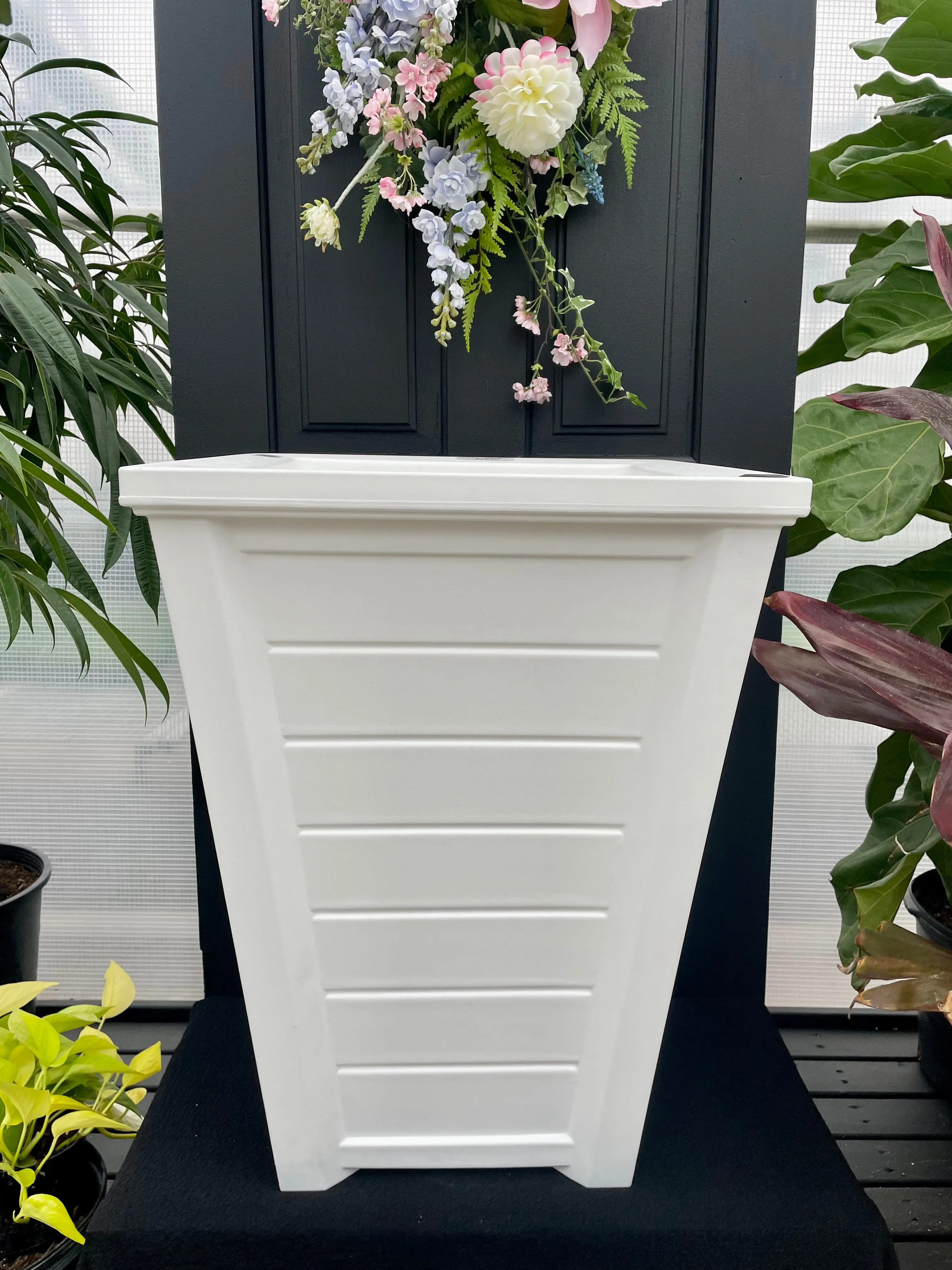 24" White Shiplap Planter