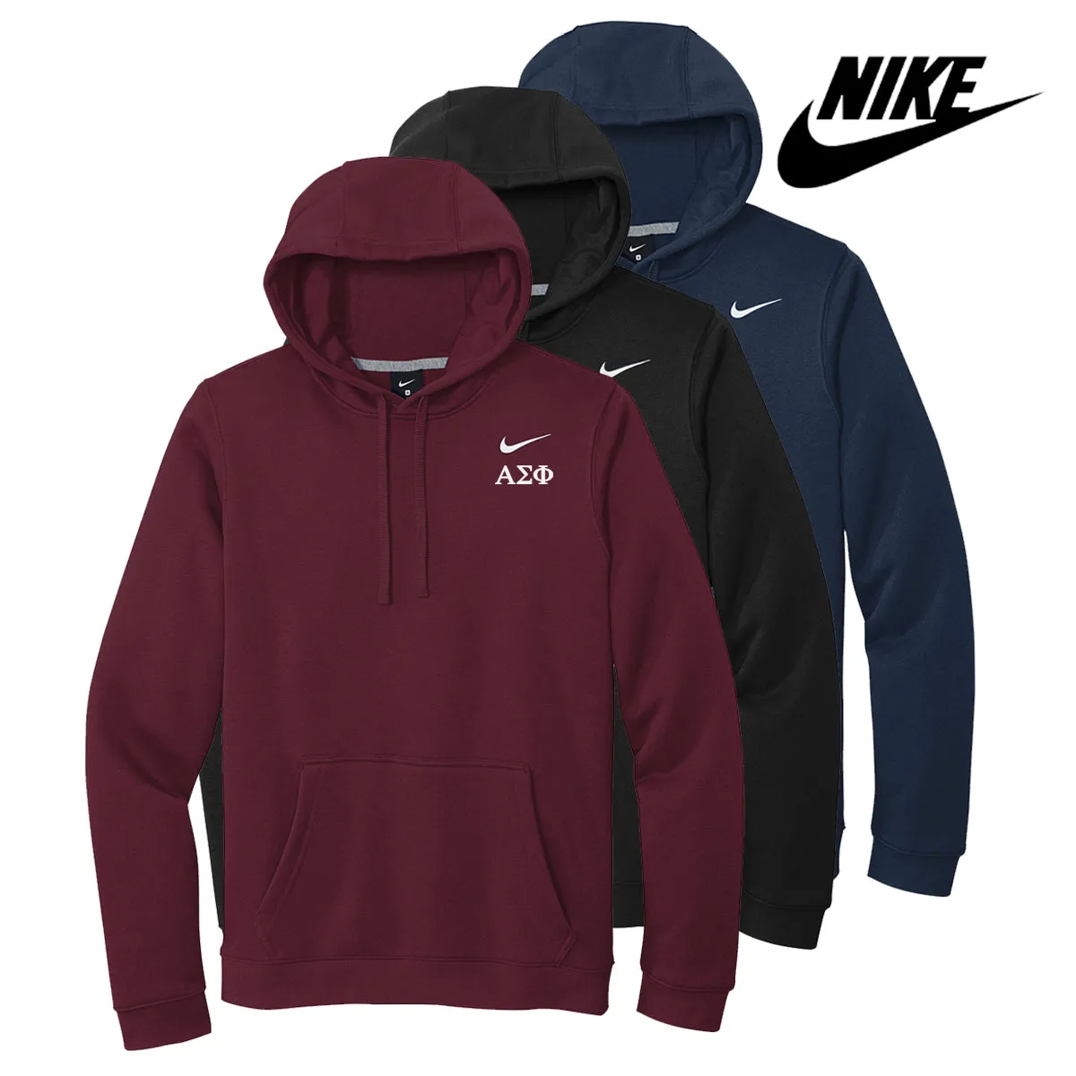 Alpha Sig Nike Embroidered Hoodie