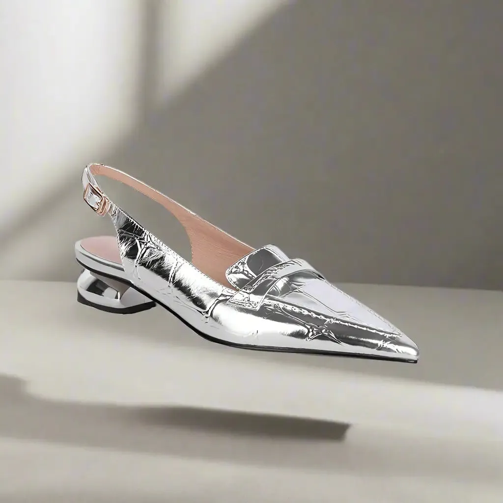 Arina Silver Slingback Pumps