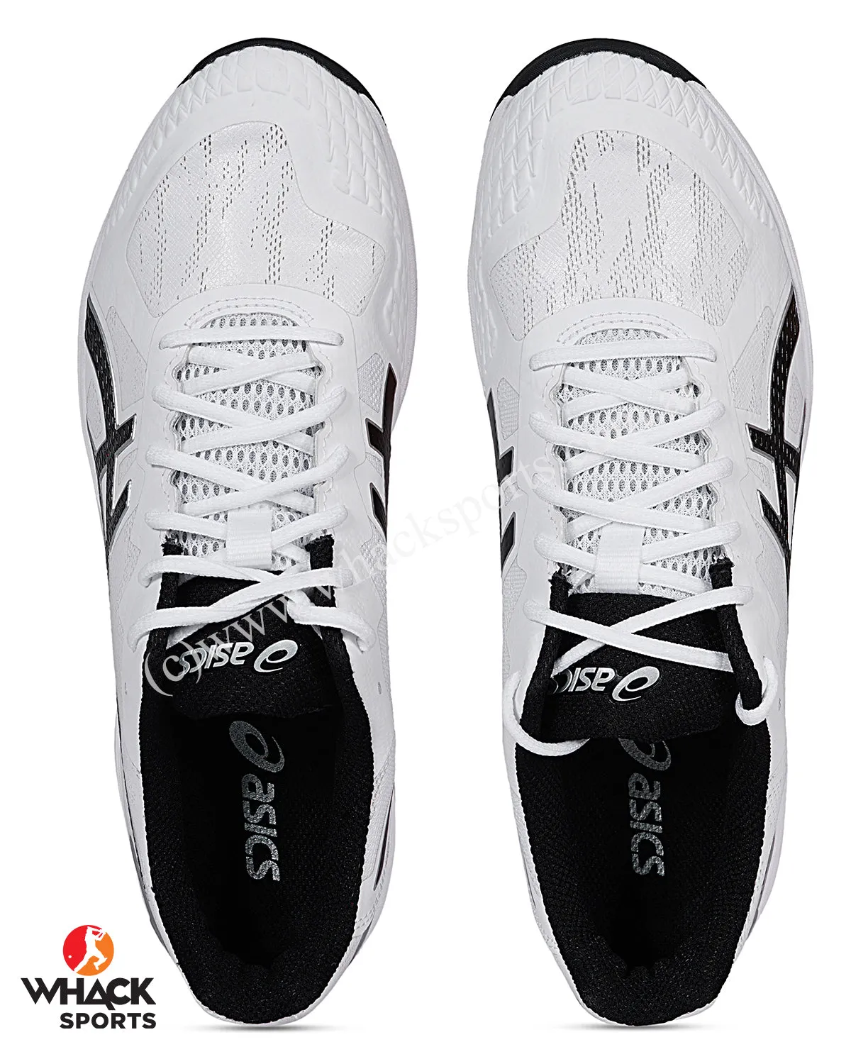 ASICS Strike Rate Cricket Shoes - Steel Spikes - White/Black