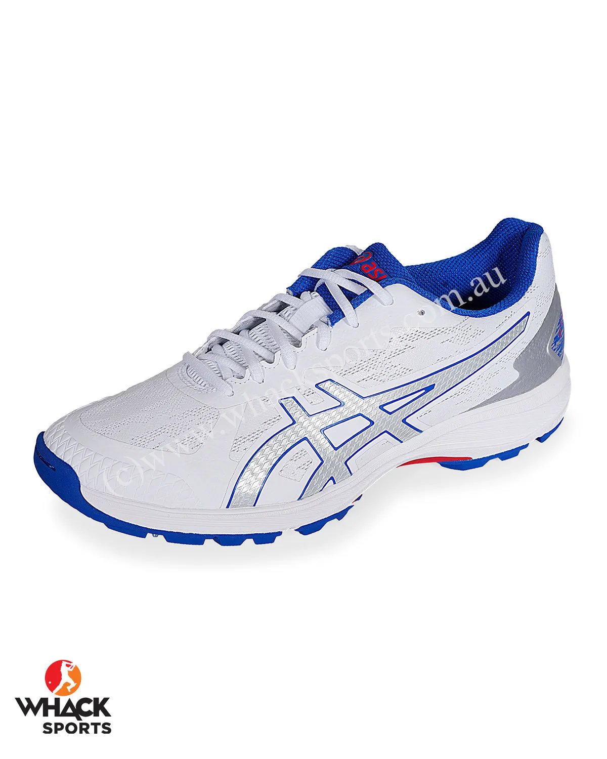 ASICS Strike Rate Cricket Shoes - Steel Spikes - White/Pure Silver