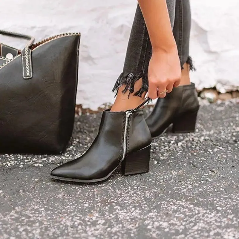 Bold Elegance: Suede High-Heel Martin Boots