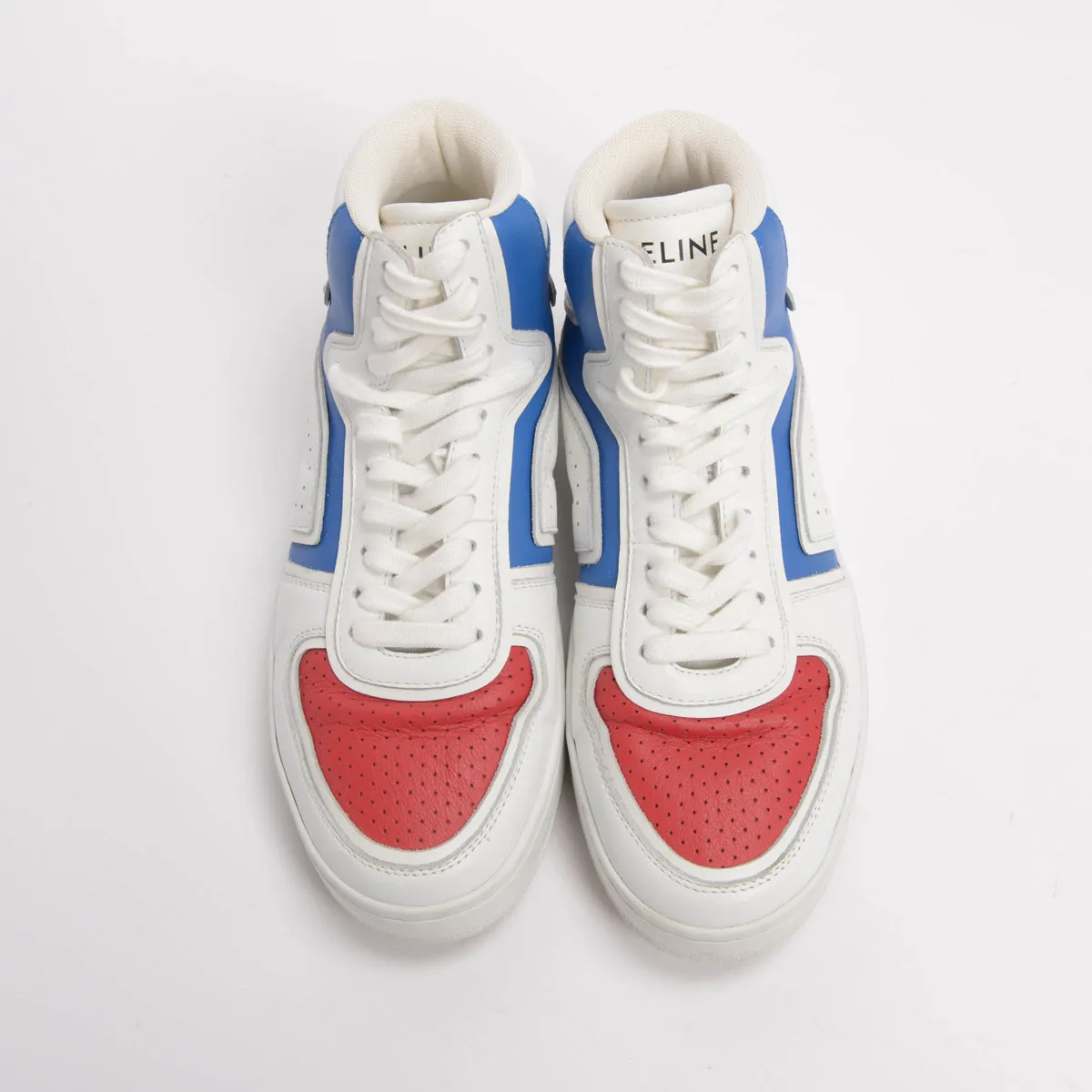 Celine White Leather CT-01 "Z" High Top Sneakers 39