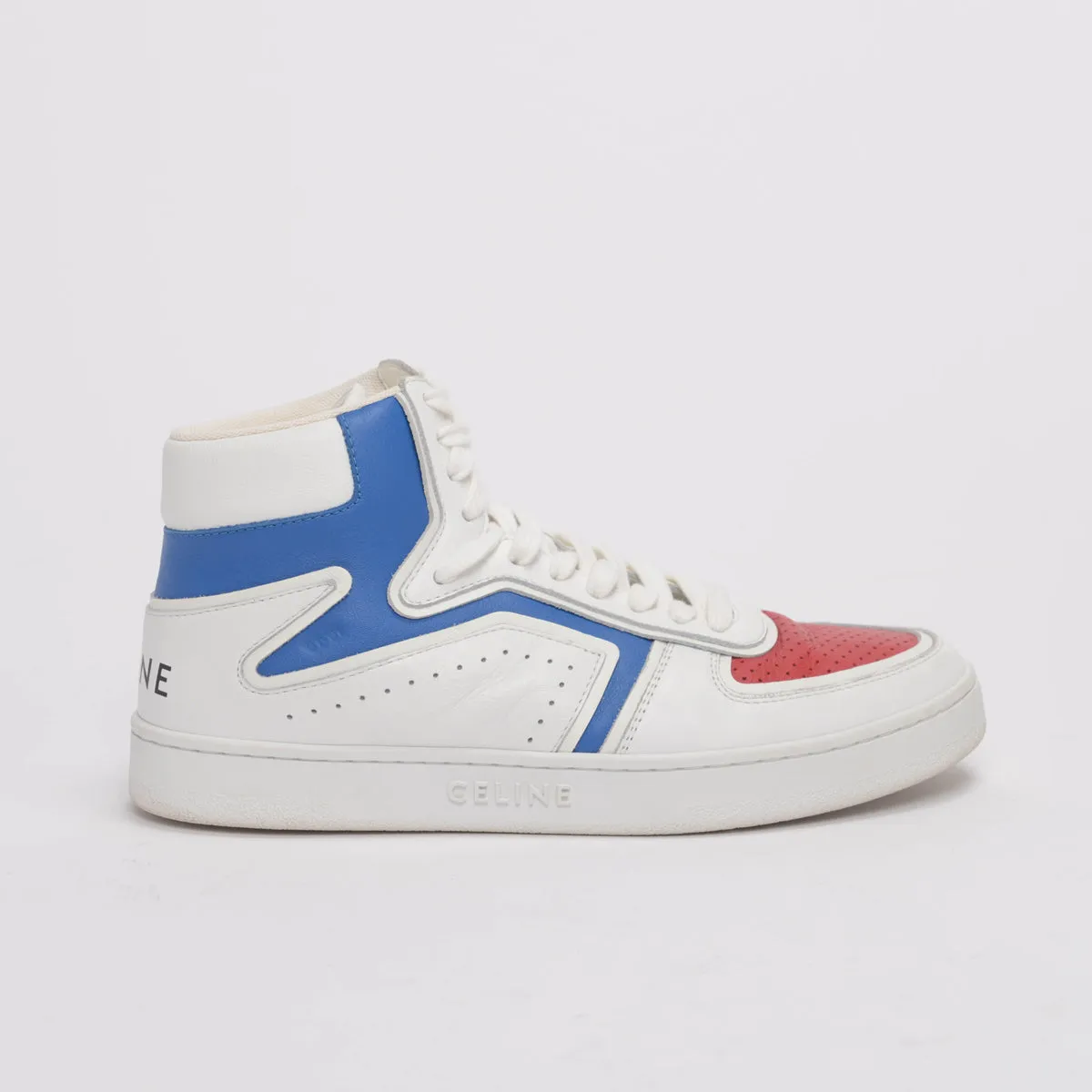 Celine White Leather CT-01 "Z" High Top Sneakers 39