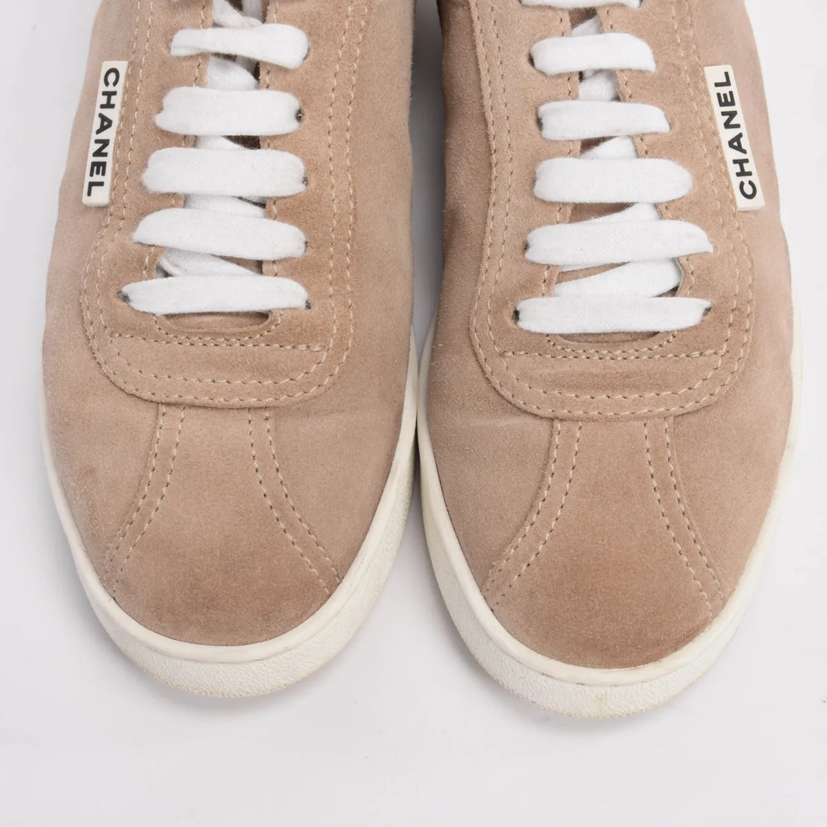 Chanel Beige Suede Weekender Sneakers 37.5