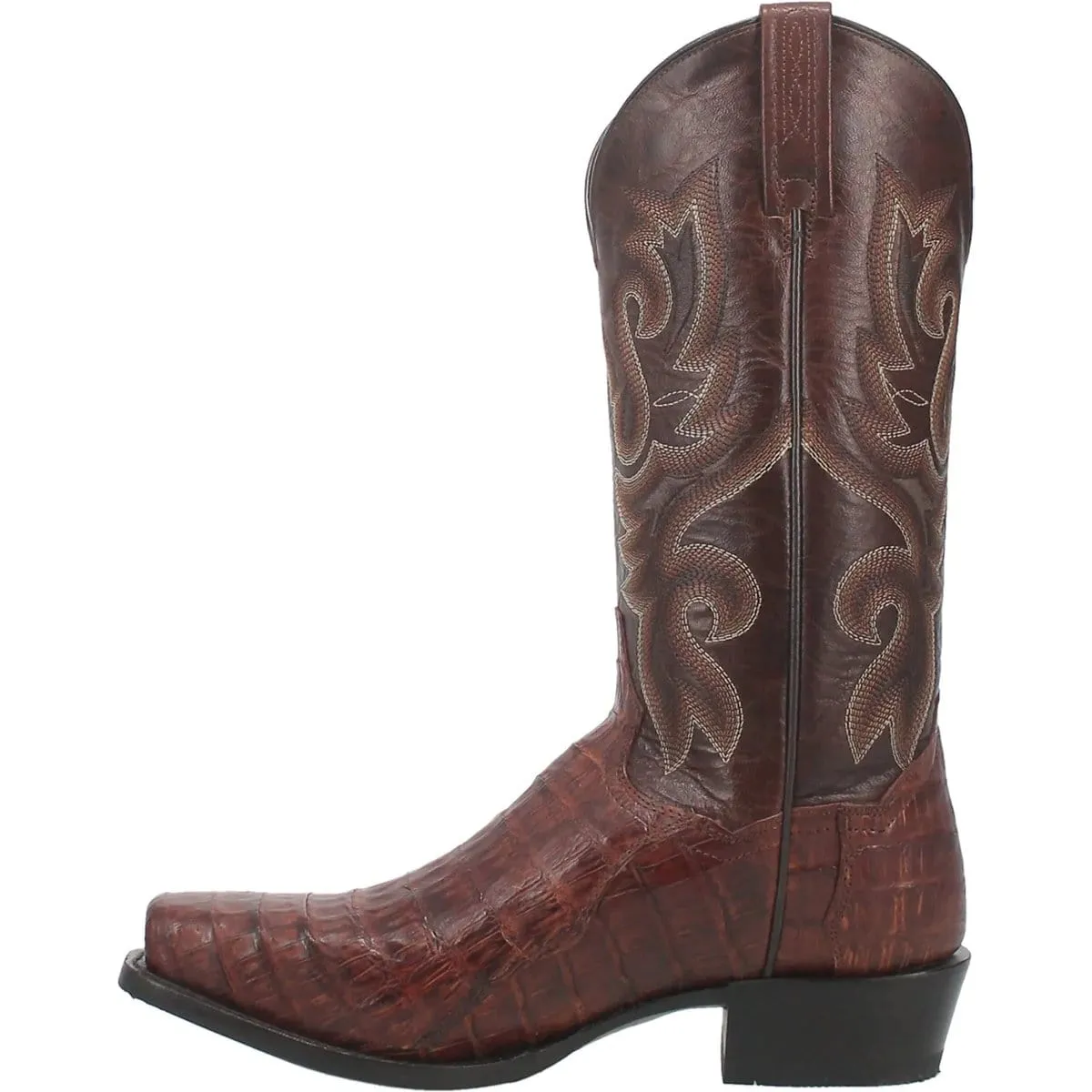 Dan Post Men's Bayou Genuine Caiman Belly Square Toe Boots - Brass