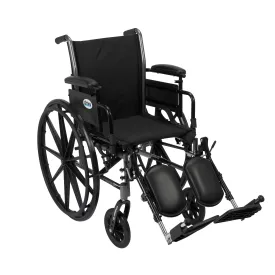 Drive Medical k318adda-elr Cruiser III Light Weight Wheelchair with Flip Back Removable Arms, Adjustable Height Desk Arms, Elevating Leg Rests, 18"