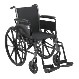 Drive Medical k320dfa-sf Cruiser III Light Weight Wheelchair with Flip Back Removable Arms, Full Arms, Swing away Footrests, 20" Seat