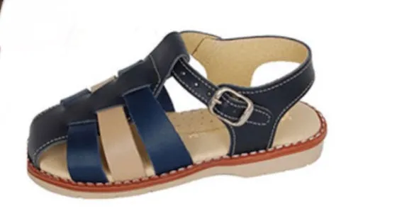 E526 Navy With Tan Sandals