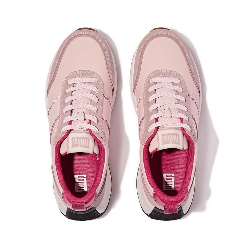 F-Mode Contrast-Stitch Leather Flatform Sneakers