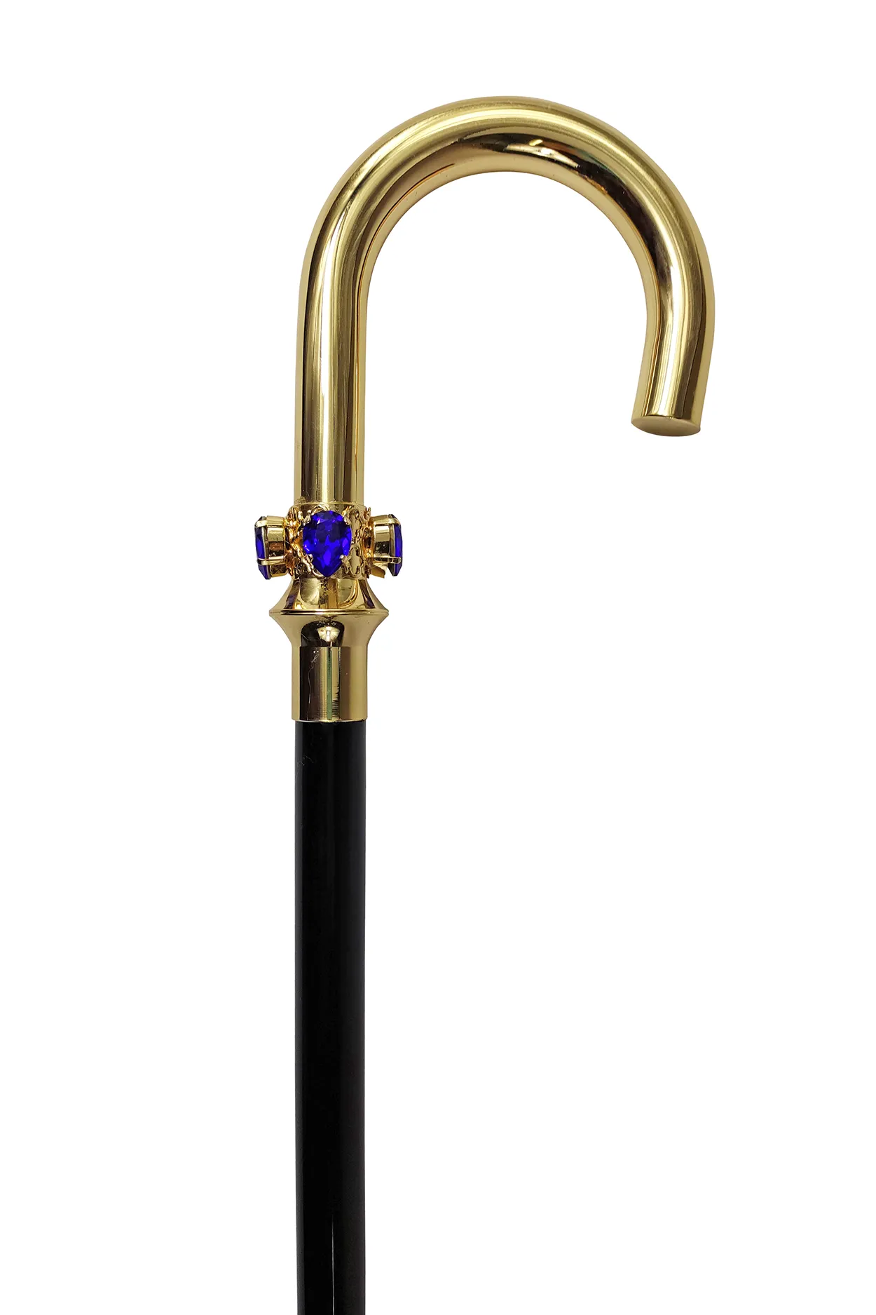 Fantastic curved cane for Men with teardrop crystals