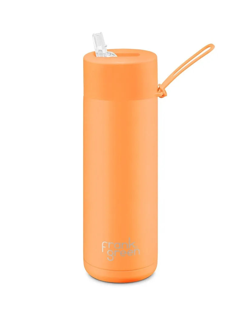 Frank Green Ceramic 20oz Straw Bottle - Neon Orange