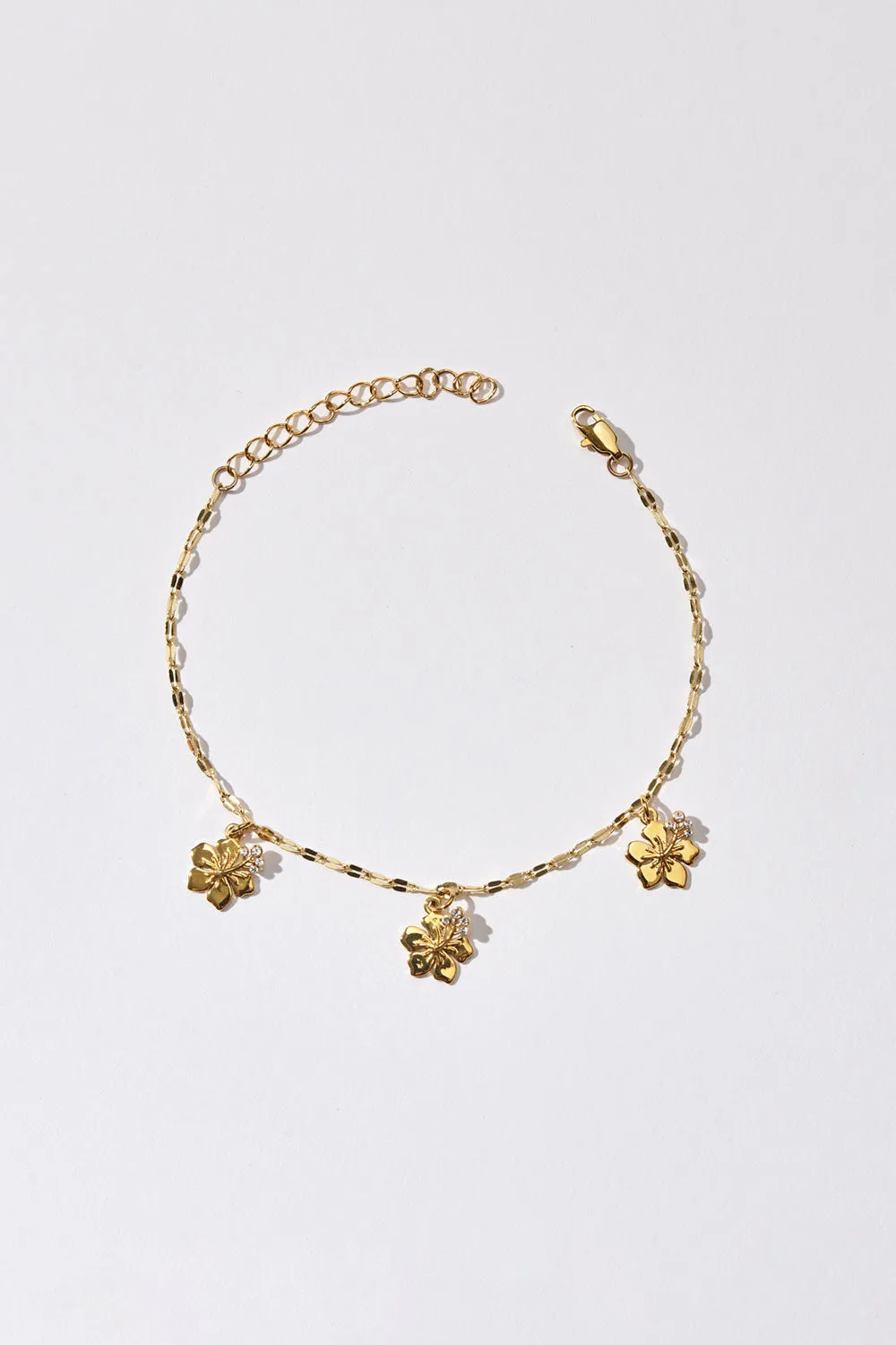 Hibiscus Chain Anklet - Gold