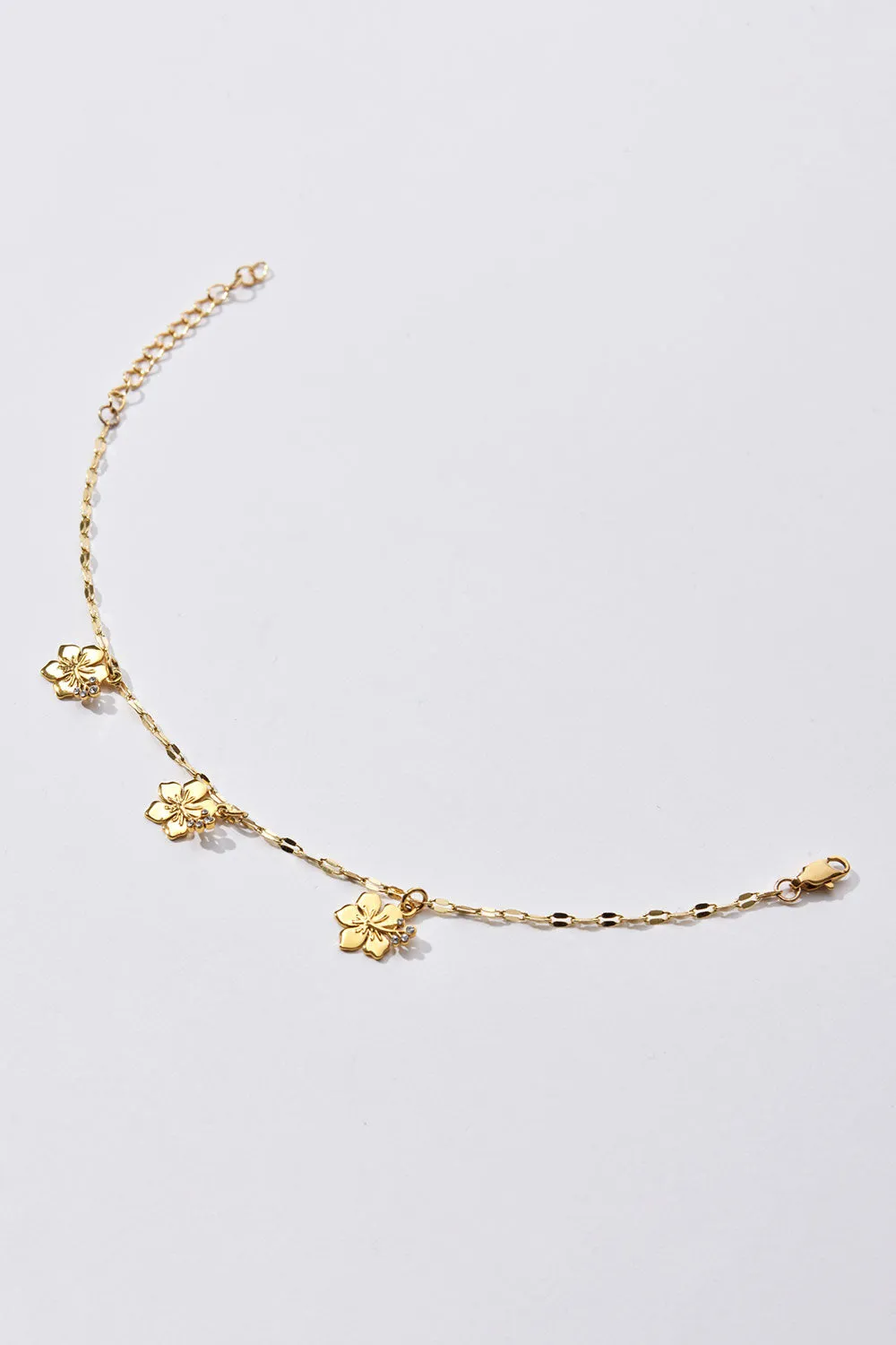 Hibiscus Chain Anklet - Gold