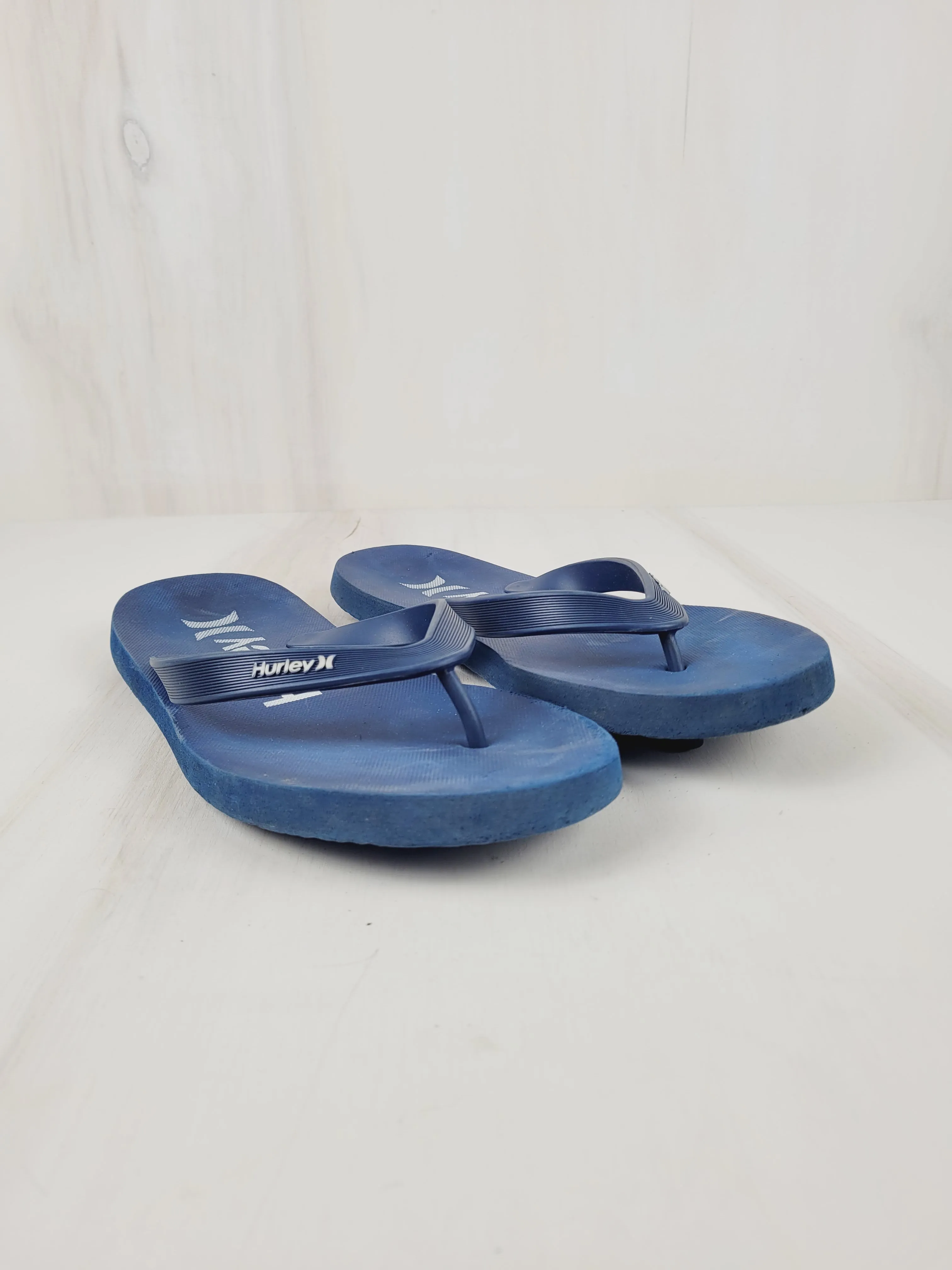 HURLEY BLUE FLIP FLOPS MENS SIZE 8 PRE-LOVED