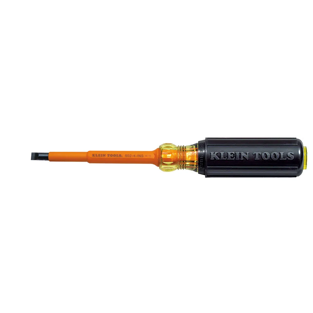 Klein Tools 602-4-INS 1/4" Cabinet Tip Insulated Screwdriver, 4"