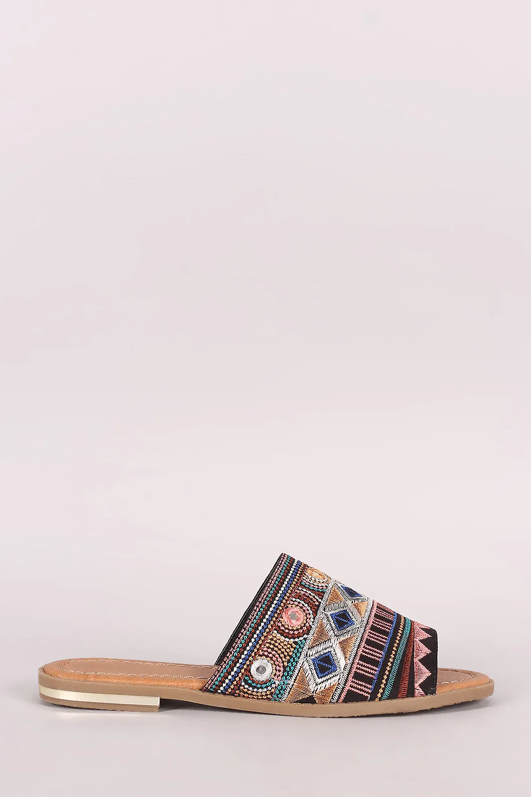 Liliana Tribal Embroidery Slide Sandal