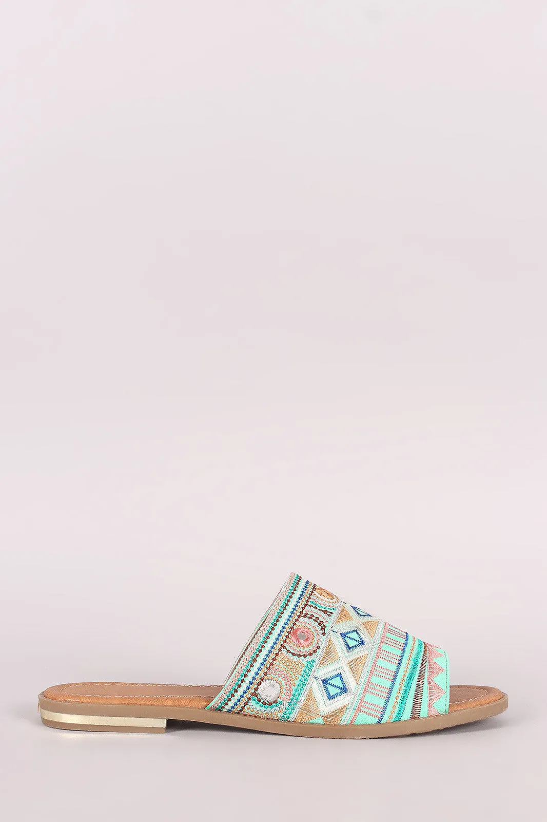 Liliana Tribal Embroidery Slide Sandal