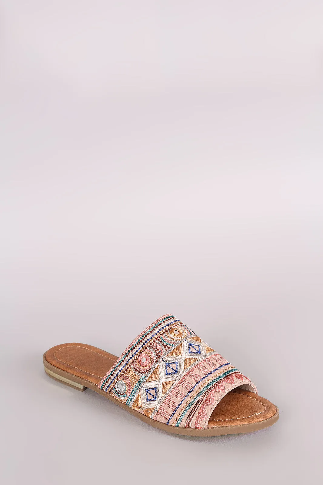 Liliana Tribal Embroidery Slide Sandal