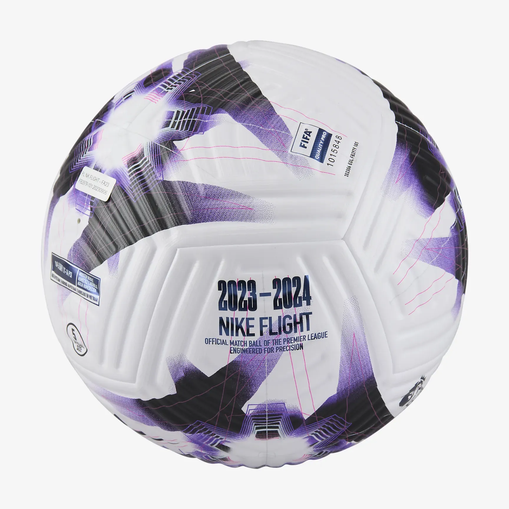 Nike 2023/24 Premier League Flight Official Match Ball- White/Purple