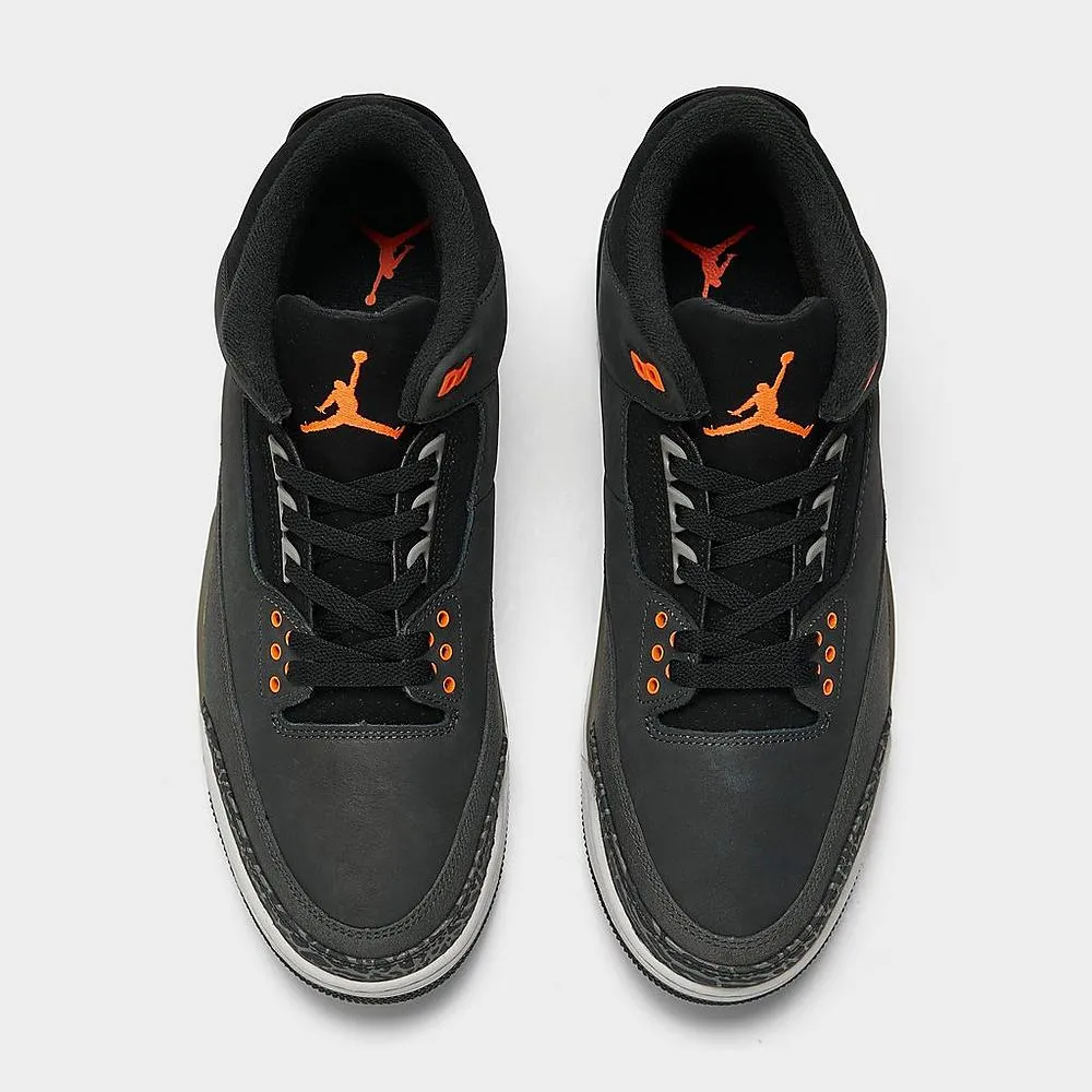 Nike Men's Air Jordan 3 Retro Shoes - Night Stadium / Orange / Black / Pewter / Grey