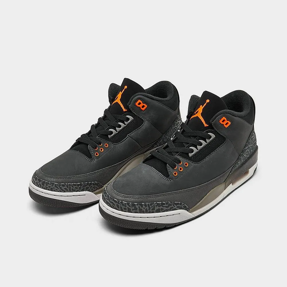 Nike Men's Air Jordan 3 Retro Shoes - Night Stadium / Orange / Black / Pewter / Grey