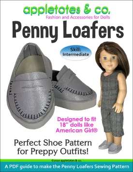 Penny Loafers Sewing Pattern for 18 Inch Dolls