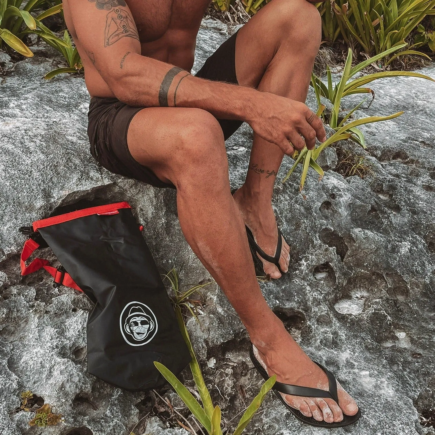 Pirate Black Flip-Flops   Drybag