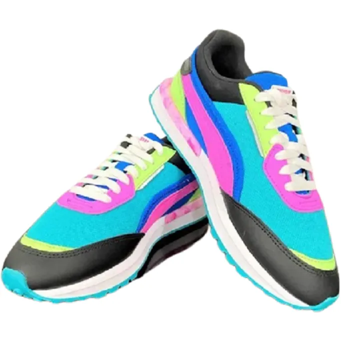 Puma Women's CIty Rider Marble Shoes - Viridian Green / Puma Black / Luminous Pink