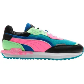 Puma Women's CIty Rider Marble Shoes - Viridian Green / Puma Black / Luminous Pink