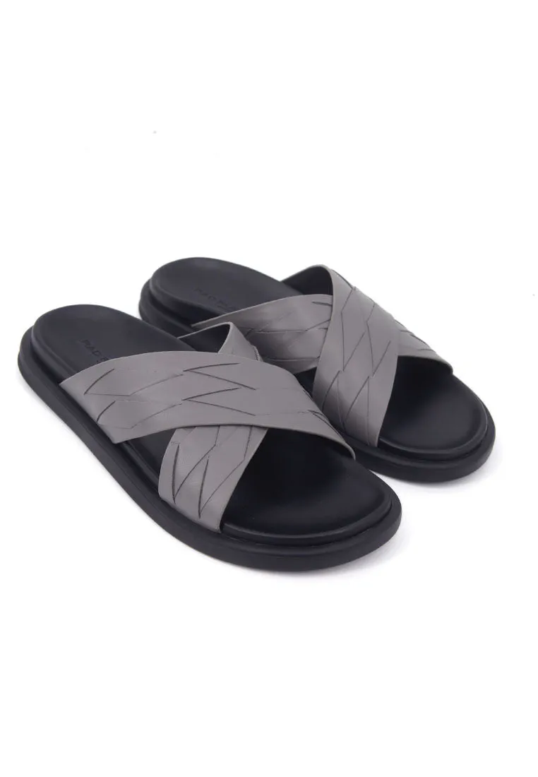 Rad Russel Cross Slider Sandals - Grey