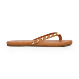 Rivington Stud Flip Flop in Cognac