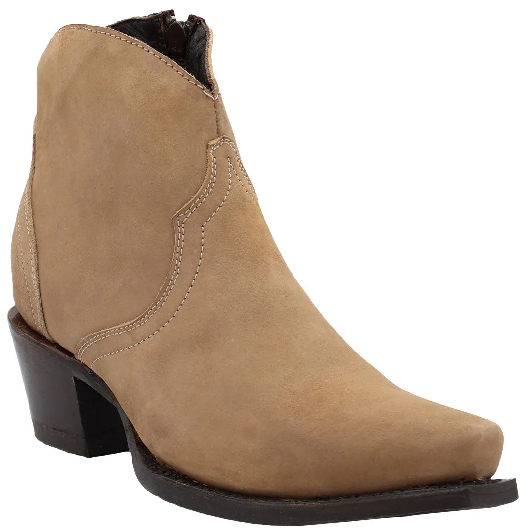 Silverton Lilly All Leather Snip Toe Boots (Beige)