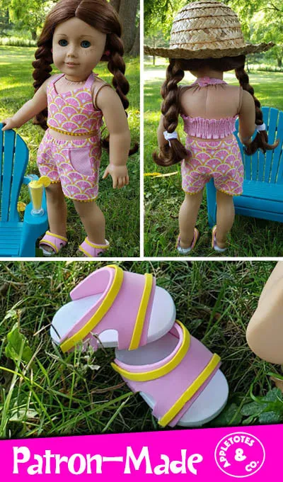 Sporty Sandals No-Sew Pattern for 18 Inch Dolls