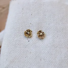 Summer Poppy Bronze Post Earrings