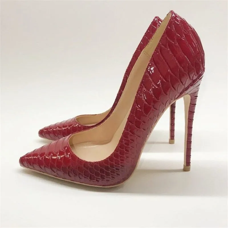 TEEK - Red Scale Heels | Various Heights/Flat