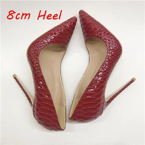 TEEK - Red Scale Heels | Various Heights/Flat