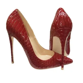 TEEK - Red Scale Heels | Various Heights/Flat