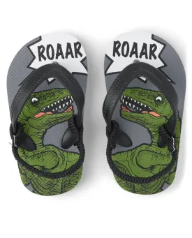 Toddler Boys Dino Flip Flops