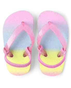 Toddler Girls Ombre Glitter Flip Flops