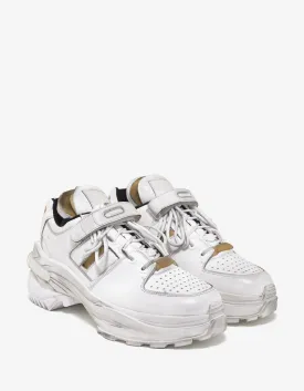 White Artisanal Low Top Trainers