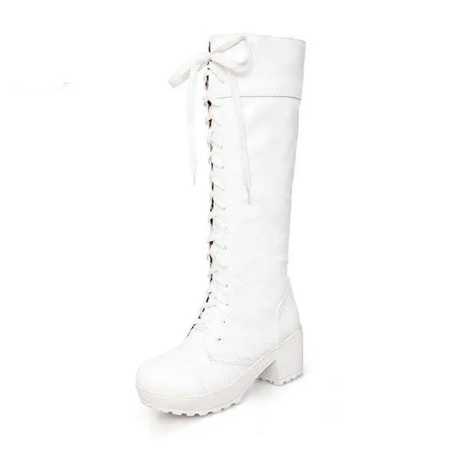 Woman platform winter knee-high Boots